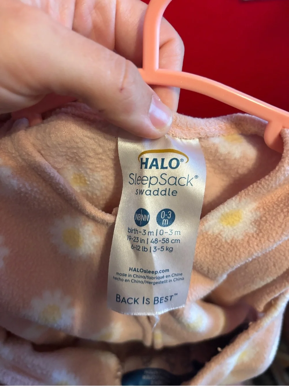 Halo Pink Daisy Fleece Sleep Sack - Picture 3 of 3